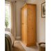 Handmade in the UK Solid Pine Full Hanging Shelved 100cm Wide Wardrobe - Dewsbury Light Oak Polished (Made to Measure)