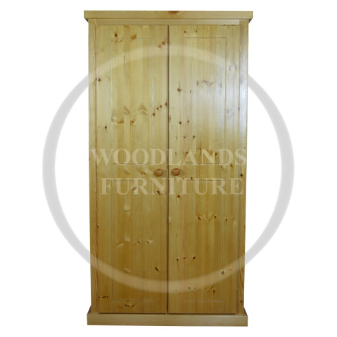 DEWSBURY SOLID PINE FULL HANGING LADIES WARDROBE IN ANTIQUE POLISHED
