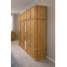 Dewsbury Solid Pine 5 Door 4 Drawer Full Mirrored Wardrobe With Topbox In Light Oak Polished