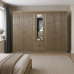 Handmade in the UK Solid Pine 5 Door 2 Drawer Mirrored Wardrobe - Dewsbury Medium Oak (Made to Measure)