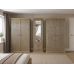 Dewsbury Solid Pine 5 Door 2 Drawer Mirrored Wardrobe In Medium Oak