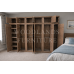 DEWSBURY SOLID PINE 6 DOOR FULL HANGING SHELVED WARDROBE WITH TOPBOX IN OLD ANTIQUE WAX
