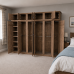 Handmade in England Dewsbury Solid Pine 6 Door Full Hanging Shelved Wardrobe with Topbox in Old Antique Wax