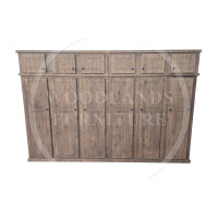 DEWSBURY SOLID PINE 6 DOOR FULL HANGING SHELVED WARDROBE WITH TOPBOX DEWSBURY SOLID PINE 6 DOOR FULL HANGING SHELVED WARDROBE WITH TOPBOX