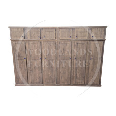 DEWSBURY SOLID PINE 6 DOOR FULL HANGING SHELVED WARDROBE WITH TOPBOX IN OLD ANTIQUE WAX DEWSBURY SOLID PINE 6 DOOR FULL HANGING SHELVED WARDROBE WITH TOPBOX IN OLD ANTIQUE WAX