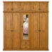 Handmade in the UK Solid Pine 5 Door 2 Drawer Shelved Mirrored Wardrobe with Top Boxes - Dewsbury Light Oak Wax (Made to Measure)