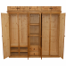 Dewsbury Solid Pine 5 Door 2 Drawer Shelved Mirrored Wardrobe With Topboxes In Light Oak Wax