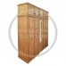 DEWSBURY SOLID PINE 5 DOOR 2 DRAWER SHELVED MIRRORED WARDROBE WITH TOPBOXES IN LIGHT OAK WAX
