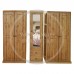 DEWSBURY SOLID PINE 5 DOOR 2 DRAWER SHELVED MIRRORED WARDROBE WITH TOPBOXES IN LIGHT OAK WAX