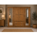 Pine Quad 4 Door 2 Drawer Mirrored Wardrobe - Dewsbury Old Antique Wax | Handmade in England