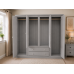 DEWSBURY PINE QUAD 4 DOOR 2 DRAWER MIRRORED WARDROBE IN GREY DEWSBURY PINE QUAD 4 DOOR 2 DRAWER MIRRORED WARDROBE IN GREY