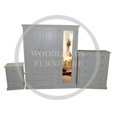 DEWSBURY PINE  3 PIECE BEDROOM SET IN WHITE
