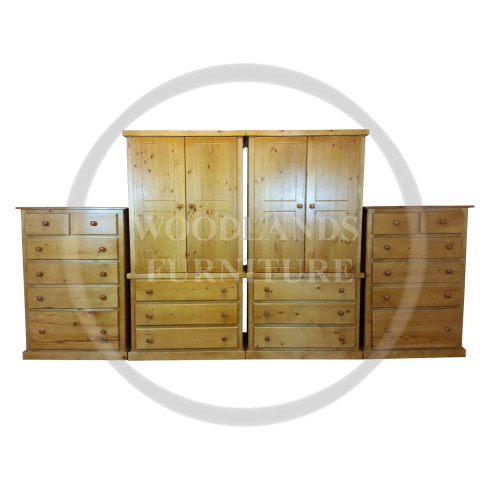 DEWSBURY SOLID PINE  4 PIECE BEDROOM SET IN LIGHT OAK POLISHED