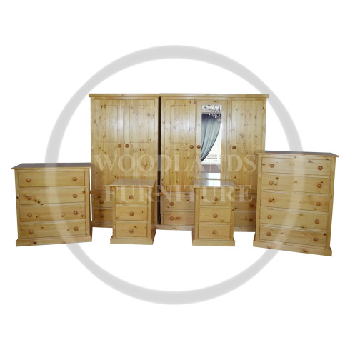 DEWSBURY PINE 6 PIECE BEDROOM SET IN ANTIQUE POLISHED