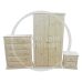 Handmade in Britain Pine 3 Piece Bedroom Furniture Set - Dewsbury Natural Untreated Wood (Custom Finish Options)