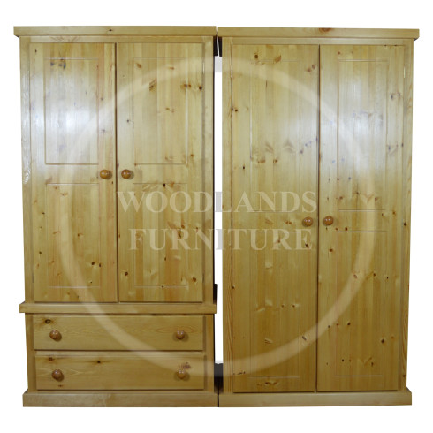 DEWSBURY PINE GENT + LADIES 2 PIECE BEDROOM SET IN ANTIQUE POLISHED