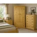 British Handmade Solid Pine 3 Piece Bedroom Furniture Set - Dewsbury Antique Polished (Custom Finish Options)
