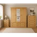 Pine Triple Mirrored 3 Piece Bedroom Furniture Set - Dewsbury Antique Polished | Handmade in England