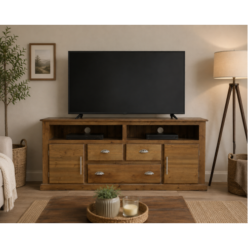 Handmade in England Dewsbury Solid Pine 2 Door 3 Drawer TV Cabinet in Kenilworth Polished - Fully Assembled Handmade in England Dewsbury Solid Pine 2 Door 3 Drawer TV Cabinet in Kenilworth Polished - Fully Assembled