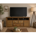 UK Handmade Solid Pine 2 Door 3 Drawer TV Cabinet - Dewsbury Kenilworth Polished - Fully Assembled (Bespoke Sizes)