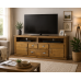 UK Handmade Solid Pine 2 Door 3 Drawer TV Cabinet - Dewsbury Kenilworth Polished - Fully Assembled (Bespoke Sizes)