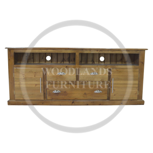 DEWSBURY SOLID PINE 2 DOOR 3 DRAWER TV CABINET IN KENILWORTH POLISHED