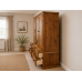 Dewsbury Pine Triple 5 Drawer Mirrored Wardrobe In Golden Oak Wax