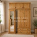 DEWSBURY PINE TRIPLE FULL MIRRORED WARDROBE WITH TOPBOXES IN LIGHT OAK POLISHED DEWSBURY PINE TRIPLE FULL MIRRORED WARDROBE WITH TOPBOXES IN LIGHT OAK POLISHED