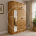 DEWSBURY PINE TRIPLE FULL MIRRORED WARDROBE WITH TOPBOXES IN LIGHT OAK POLISHED DEWSBURY PINE TRIPLE FULL MIRRORED WARDROBE WITH TOPBOXES IN LIGHT OAK POLISHED