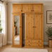 Dewsbury Pine Triple Full Mirrored Wardrobe With Topboxes In Light Oak Polished Dewsbury Pine Triple Full Mirrored Wardrobe With Topboxes In Light Oak Polished