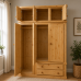 Dewsbury Pine Triple Full Mirrored Wardrobe With Topboxes In Light Oak Polished Dewsbury Pine Triple Full Mirrored Wardrobe With Topboxes In Light Oak Polished