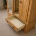 Dewsbury Pine Triple Full Mirrored Wardrobe With Topboxes In Light Oak Polished Dewsbury Pine Triple Full Mirrored Wardrobe With Topboxes In Light Oak Polished