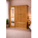 Pine 3 Door Full Mirrored Wardrobe - Dewsbury Light Oak Wax | Handmade in England