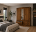 Dewsbury Pine Triple 4 Drawer Mirrored Wardrobe In Light Oak Polished
