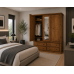 Dewsbury Pine Triple 4 Drawer Mirrored Wardrobe In Light Oak Polished