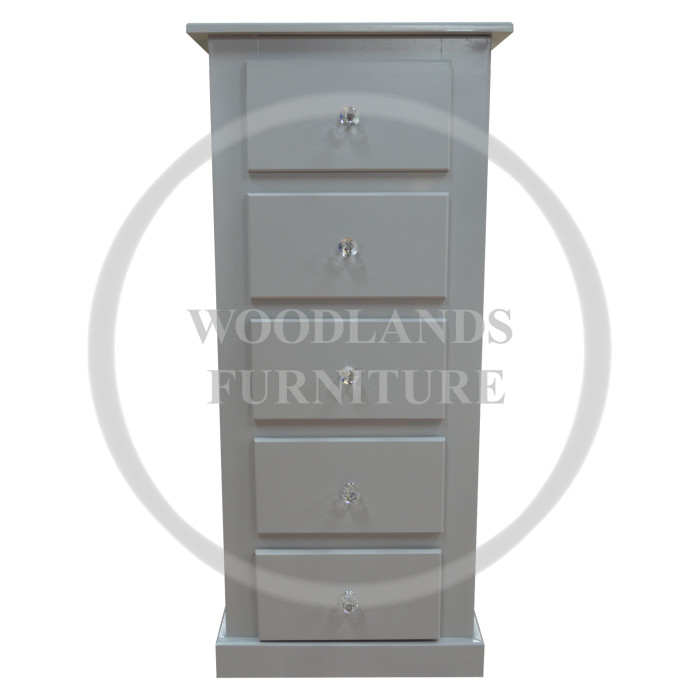 DEWSBURY SOLID PINE 5 DRAWER SLIM CHEST IN GREY DEWSBURY SOLID PINE 5 DRAWER SLIM CHEST IN GREY