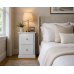 UK Handmade 2 Drawer Deep 50cm Wide Bedside Table - Dewsbury Line White - Fully Assembled (Bespoke Sizes)