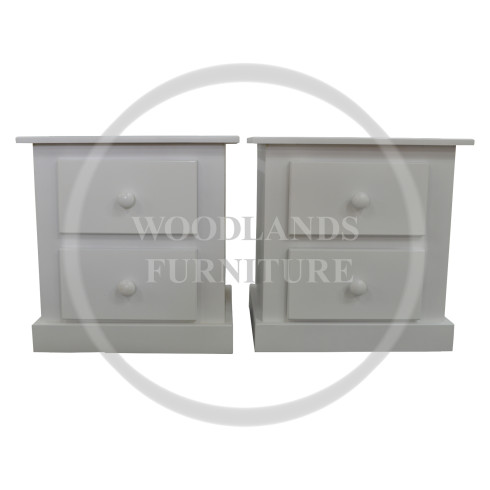 DEWSBURY 2 DRAWER BEDSIDE CABINETS SET IN WHITE