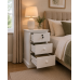 Dewsbury 3 Drawer Bedside Cabinet Lockable Drawer In White