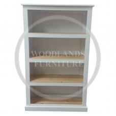 DEWSBURY 3 SHELVED BOOKCASE IN WHITE WITH LIGHT OAK SHELVES