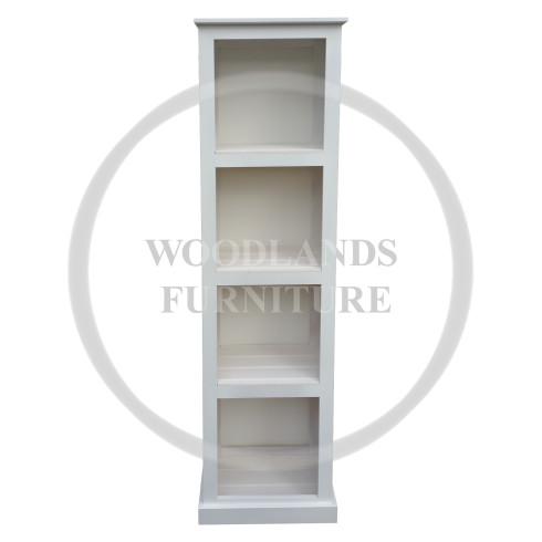Handmade in England Dewsbury 3 Shelved Slim Bookcase in White