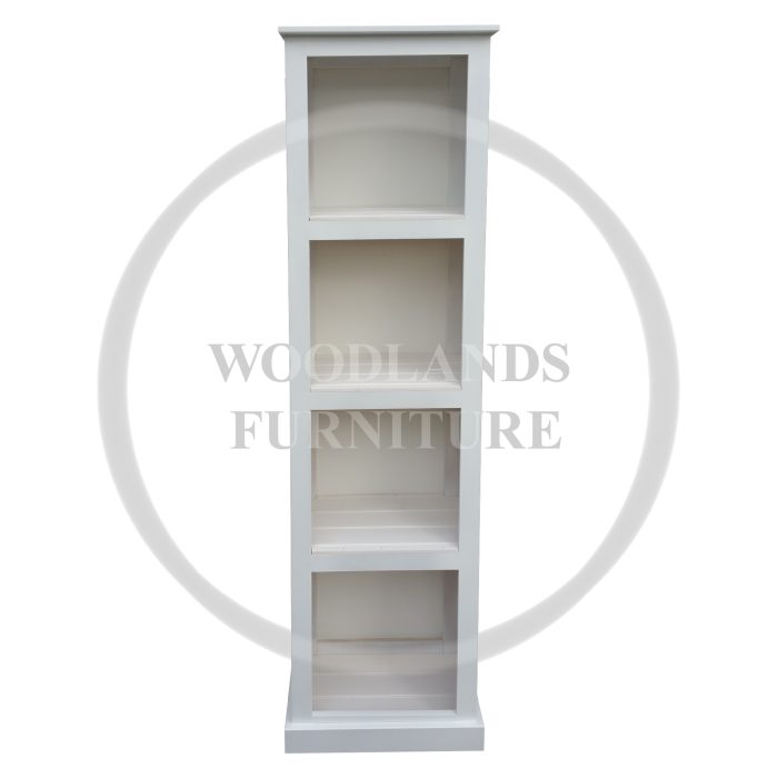 British Handmade 3 Shelf Slim 50cm Wide Bookcase - Dewsbury White (Made to Measure)