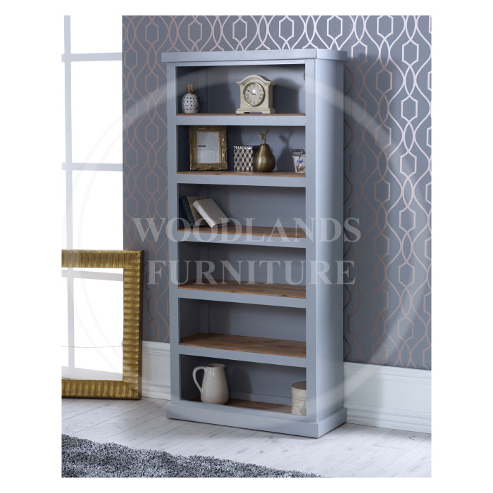 DEWSBURY 5 SHELVED BOOKCASE IN GREY WITH LIGHT OAK SHELVES DEWSBURY 5 SHELVED BOOKCASE IN GREY WITH LIGHT OAK SHELVES