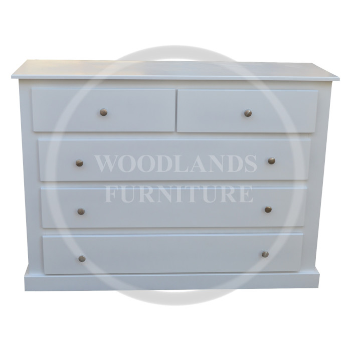 DEWSBURY 2+3 CHEST OF DRAWERS WIDE IN WHITE
