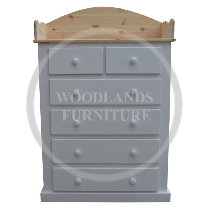 DEWSBURY 2+4 DRAWER CHEST WITH SPLASHBACK IN WHITE