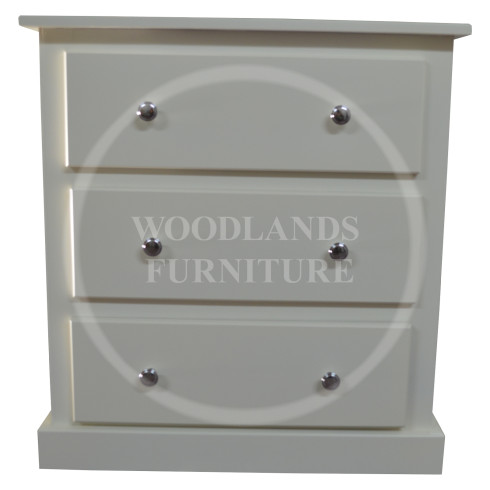 DEWSBURY 3 DRAWER CHEST SLIM IN IVORY 