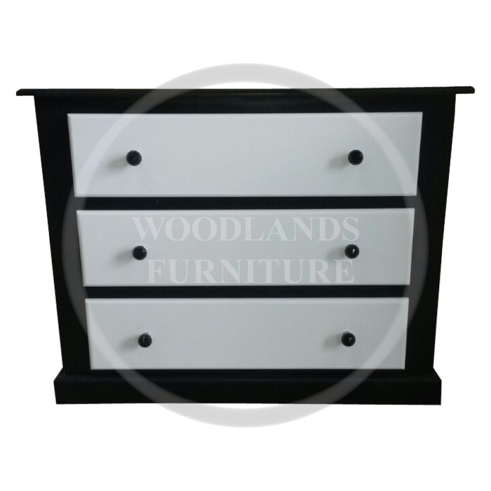 DEWSBURY 3 DRAWER CHEST BLACK AND WHITE DEWSBURY 3 DRAWER CHEST BLACK AND WHITE