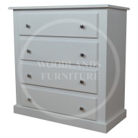 DEWSBURY 4 DRAWER CHEST OF DRAWERS IN WHITE