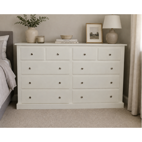 Handmade in England Dewsbury 4+6 Chest of Drawers in Ivory Handmade in England Dewsbury 4+6 Chest of Drawers in Ivory