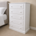 Handmade in England Dewsbury 5 Drawer Chest of Drawers in White - Fully Assembled